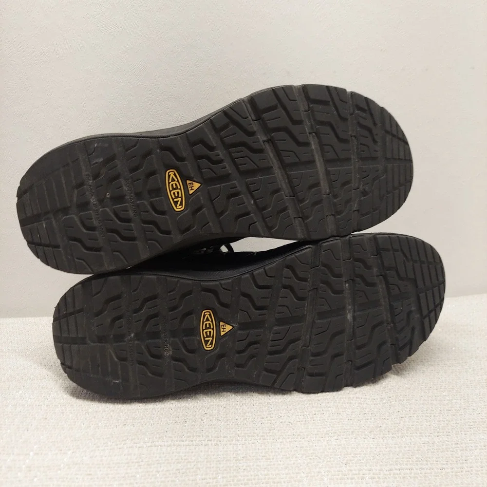 KEEN Utility Vista Energy Mid Work Boots Black Carbon Fiber Safety Toe Mens 11.5